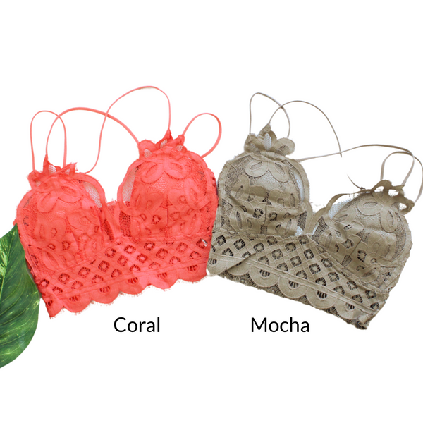 Crochet Lace Bralette with Pads – Noori Boutique