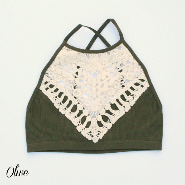 Olive Dainty Crochet Bralette - Zahara Boutique
