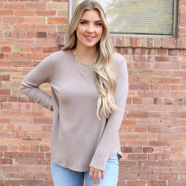 Thermal Waffle Knit Top – Sweet Lemon Boutique